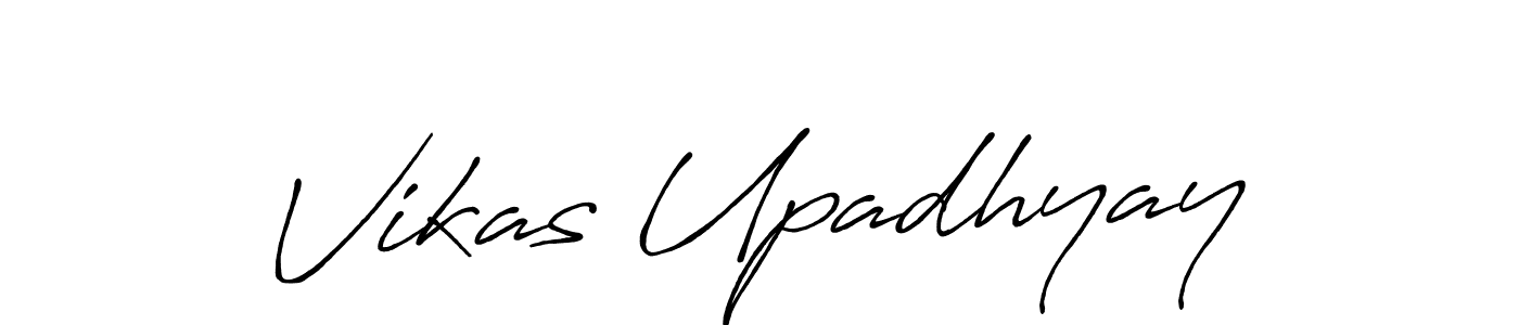 Create a beautiful signature design for name Vikas Upadhyay. With this signature (Antro_Vectra_Bolder) fonts, you can make a handwritten signature for free. Vikas Upadhyay signature style 7 images and pictures png