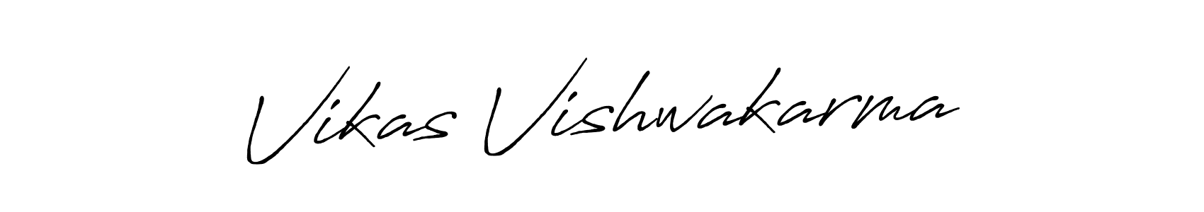 Create a beautiful signature design for name Vikas Vishwakarma. With this signature (Antro_Vectra_Bolder) fonts, you can make a handwritten signature for free. Vikas Vishwakarma signature style 7 images and pictures png