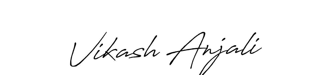 Antro_Vectra_Bolder is a professional signature style that is perfect for those who want to add a touch of class to their signature. It is also a great choice for those who want to make their signature more unique. Get Vikash Anjali name to fancy signature for free. Vikash Anjali signature style 7 images and pictures png