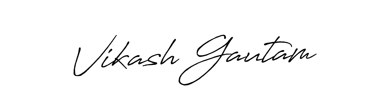 Create a beautiful signature design for name Vikash Gautam. With this signature (Antro_Vectra_Bolder) fonts, you can make a handwritten signature for free. Vikash Gautam signature style 7 images and pictures png