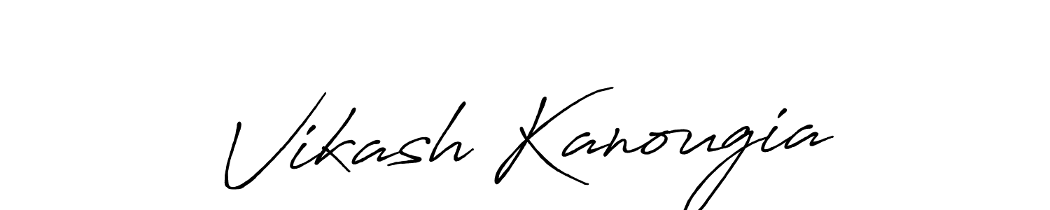 Create a beautiful signature design for name Vikash Kanougia. With this signature (Antro_Vectra_Bolder) fonts, you can make a handwritten signature for free. Vikash Kanougia signature style 7 images and pictures png