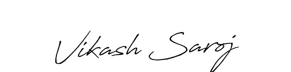 The best way (Antro_Vectra_Bolder) to make a short signature is to pick only two or three words in your name. The name Vikash Saroj include a total of six letters. For converting this name. Vikash Saroj signature style 7 images and pictures png