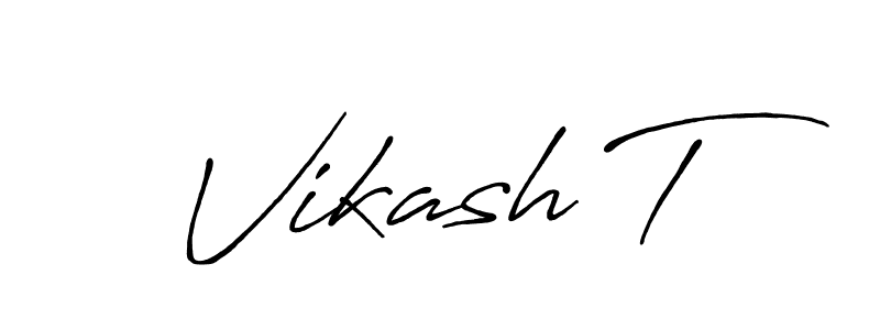 Also You can easily find your signature by using the search form. We will create Vikash T name handwritten signature images for you free of cost using Antro_Vectra_Bolder sign style. Vikash T signature style 7 images and pictures png