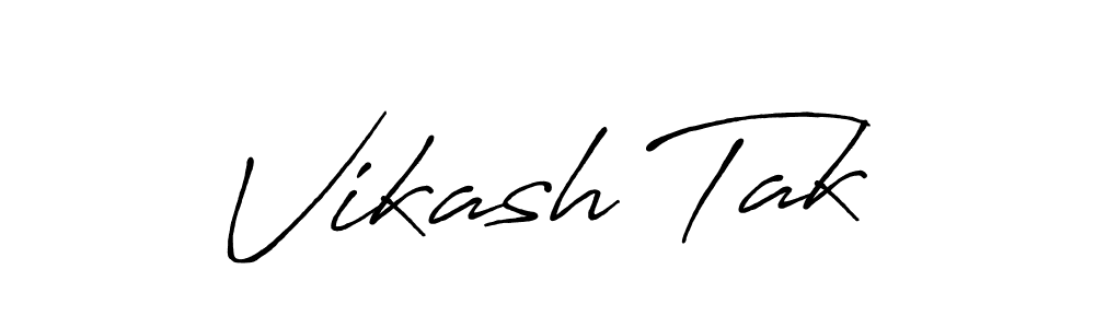 Vikash Tak stylish signature style. Best Handwritten Sign (Antro_Vectra_Bolder) for my name. Handwritten Signature Collection Ideas for my name Vikash Tak. Vikash Tak signature style 7 images and pictures png