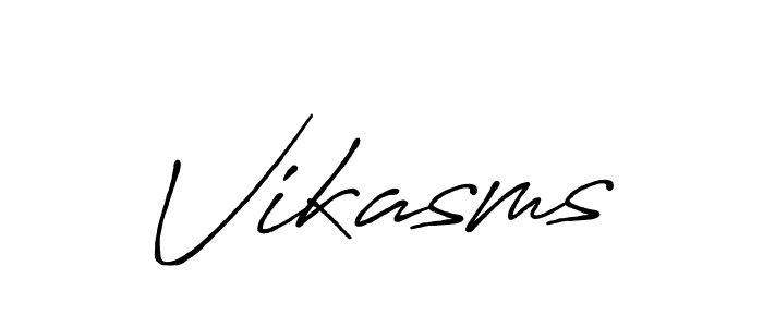 Use a signature maker to create a handwritten signature online. With this signature software, you can design (Antro_Vectra_Bolder) your own signature for name Vikasms. Vikasms signature style 7 images and pictures png