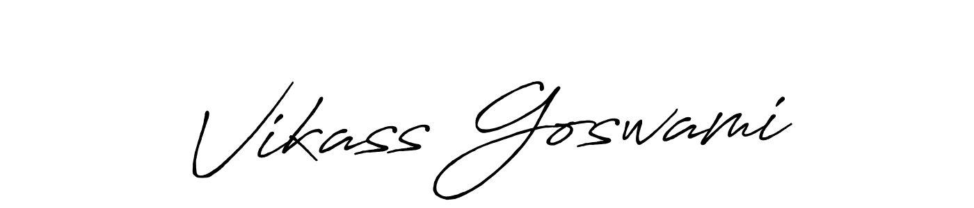 How to make Vikass Goswami name signature. Use Antro_Vectra_Bolder style for creating short signs online. This is the latest handwritten sign. Vikass Goswami signature style 7 images and pictures png