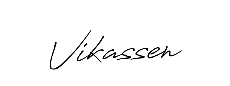 Use a signature maker to create a handwritten signature online. With this signature software, you can design (Antro_Vectra_Bolder) your own signature for name Vikassen. Vikassen signature style 7 images and pictures png