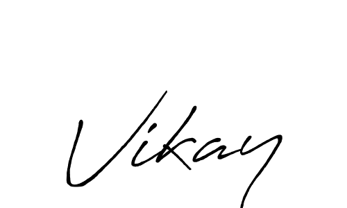 Create a beautiful signature design for name Vikay. With this signature (Antro_Vectra_Bolder) fonts, you can make a handwritten signature for free. Vikay signature style 7 images and pictures png