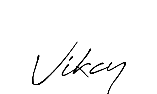 Use a signature maker to create a handwritten signature online. With this signature software, you can design (Antro_Vectra_Bolder) your own signature for name Vikcy. Vikcy signature style 7 images and pictures png