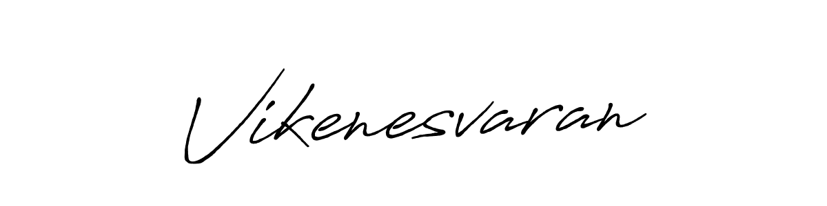 Create a beautiful signature design for name Vikenesvaran. With this signature (Antro_Vectra_Bolder) fonts, you can make a handwritten signature for free. Vikenesvaran signature style 7 images and pictures png