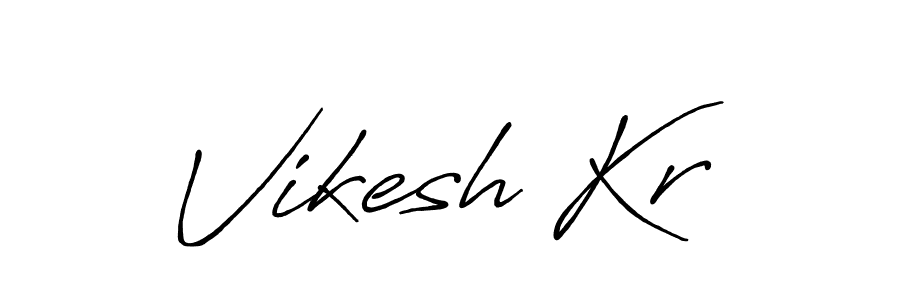How to make Vikesh Kr name signature. Use Antro_Vectra_Bolder style for creating short signs online. This is the latest handwritten sign. Vikesh Kr signature style 7 images and pictures png