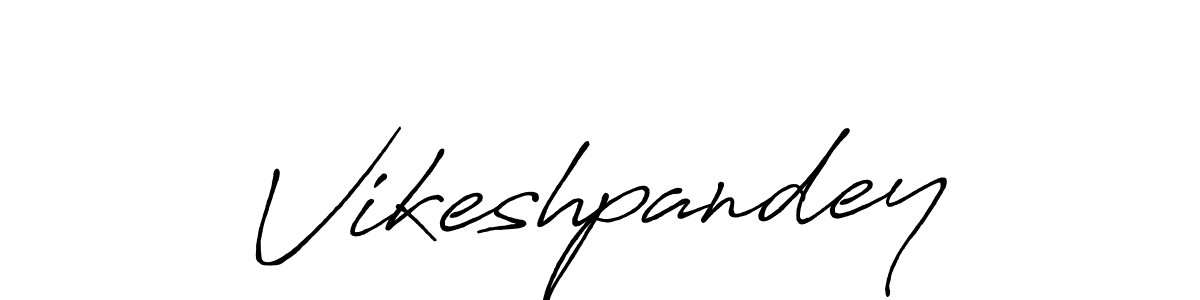 Create a beautiful signature design for name Vikeshpandey. With this signature (Antro_Vectra_Bolder) fonts, you can make a handwritten signature for free. Vikeshpandey signature style 7 images and pictures png