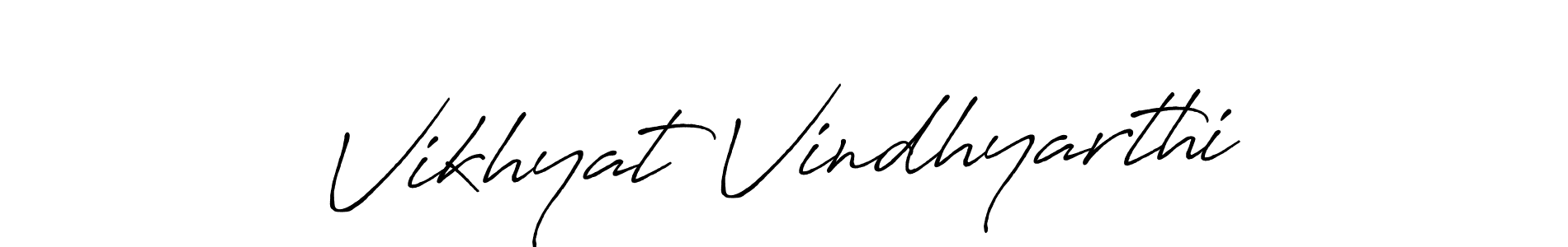 Make a beautiful signature design for name Vikhyat Vindhyarthi. With this signature (Antro_Vectra_Bolder) style, you can create a handwritten signature for free. Vikhyat Vindhyarthi signature style 7 images and pictures png