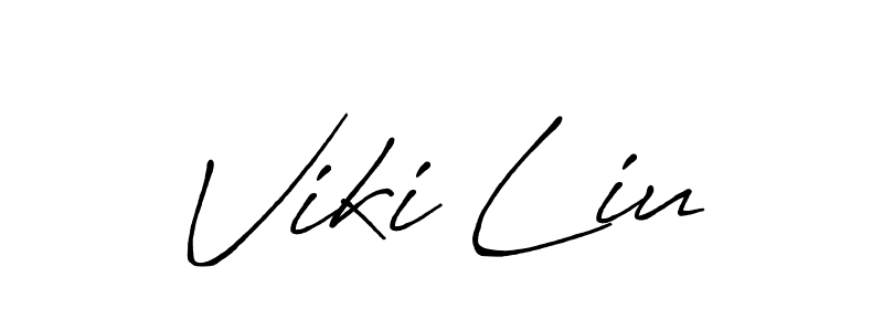 Make a beautiful signature design for name Viki Liu. With this signature (Antro_Vectra_Bolder) style, you can create a handwritten signature for free. Viki Liu signature style 7 images and pictures png