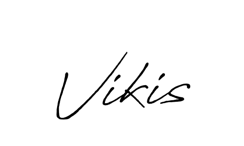 Create a beautiful signature design for name Vikis. With this signature (Antro_Vectra_Bolder) fonts, you can make a handwritten signature for free. Vikis signature style 7 images and pictures png