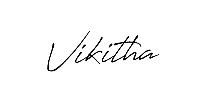 Create a beautiful signature design for name Vikitha. With this signature (Antro_Vectra_Bolder) fonts, you can make a handwritten signature for free. Vikitha signature style 7 images and pictures png