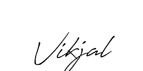 Create a beautiful signature design for name Vikjal. With this signature (Antro_Vectra_Bolder) fonts, you can make a handwritten signature for free. Vikjal signature style 7 images and pictures png