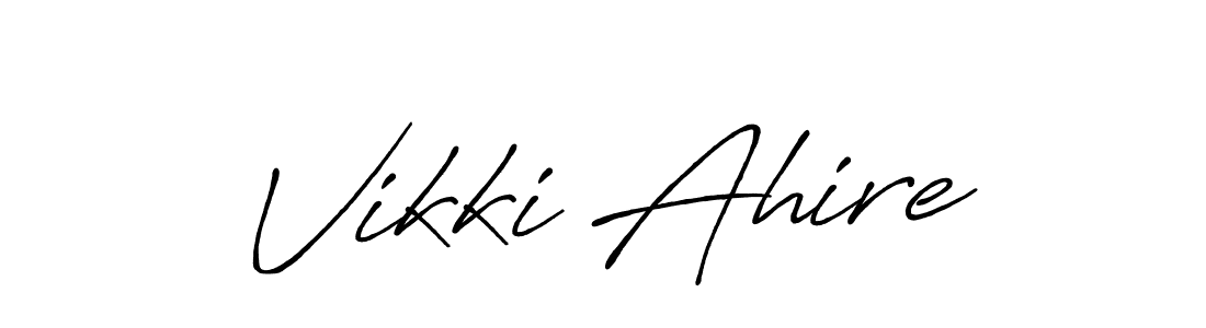 Also You can easily find your signature by using the search form. We will create Vikki Ahire name handwritten signature images for you free of cost using Antro_Vectra_Bolder sign style. Vikki Ahire signature style 7 images and pictures png