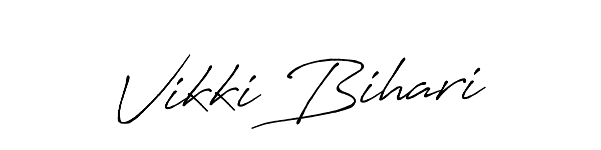 Create a beautiful signature design for name Vikki Bihari. With this signature (Antro_Vectra_Bolder) fonts, you can make a handwritten signature for free. Vikki Bihari signature style 7 images and pictures png