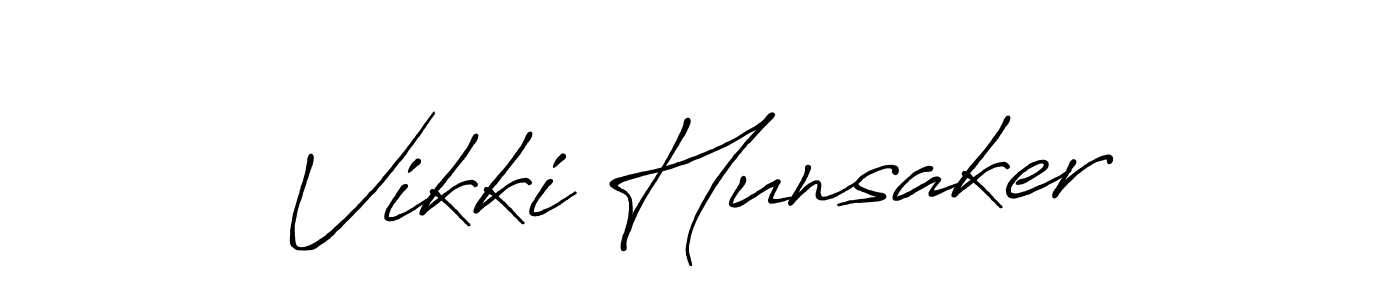 Vikki Hunsaker stylish signature style. Best Handwritten Sign (Antro_Vectra_Bolder) for my name. Handwritten Signature Collection Ideas for my name Vikki Hunsaker. Vikki Hunsaker signature style 7 images and pictures png