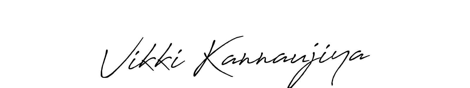 Also we have Vikki Kannaujiya name is the best signature style. Create professional handwritten signature collection using Antro_Vectra_Bolder autograph style. Vikki Kannaujiya signature style 7 images and pictures png