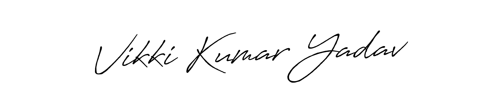 Create a beautiful signature design for name Vikki Kumar Yadav. With this signature (Antro_Vectra_Bolder) fonts, you can make a handwritten signature for free. Vikki Kumar Yadav signature style 7 images and pictures png