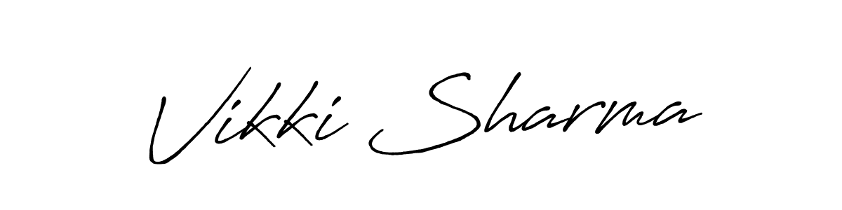 Vikki Sharma stylish signature style. Best Handwritten Sign (Antro_Vectra_Bolder) for my name. Handwritten Signature Collection Ideas for my name Vikki Sharma. Vikki Sharma signature style 7 images and pictures png
