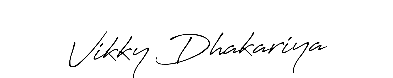 Also we have Vikky Dhakariya name is the best signature style. Create professional handwritten signature collection using Antro_Vectra_Bolder autograph style. Vikky Dhakariya signature style 7 images and pictures png