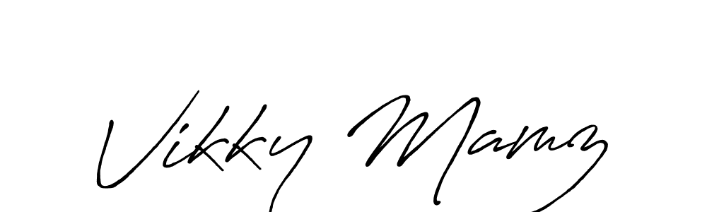How to make Vikky Mamz signature? Antro_Vectra_Bolder is a professional autograph style. Create handwritten signature for Vikky Mamz name. Vikky Mamz signature style 7 images and pictures png