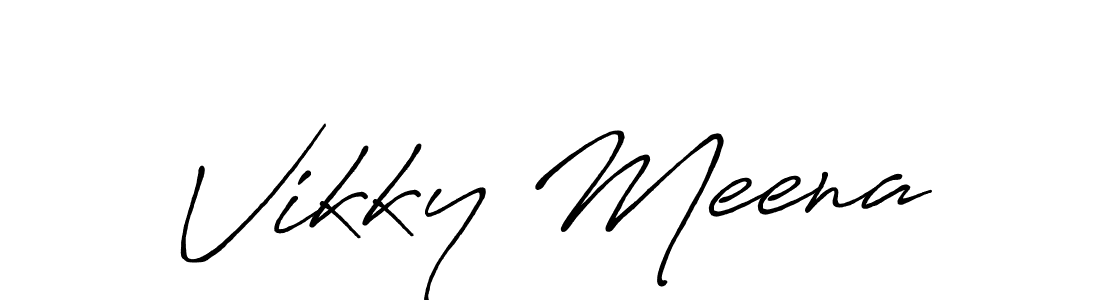 Design your own signature with our free online signature maker. With this signature software, you can create a handwritten (Antro_Vectra_Bolder) signature for name Vikky Meena. Vikky Meena signature style 7 images and pictures png
