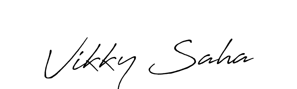 Create a beautiful signature design for name Vikky Saha. With this signature (Antro_Vectra_Bolder) fonts, you can make a handwritten signature for free. Vikky Saha signature style 7 images and pictures png