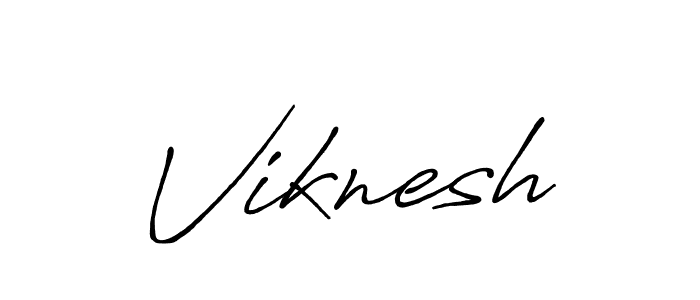 How to make Viknesh name signature. Use Antro_Vectra_Bolder style for creating short signs online. This is the latest handwritten sign. Viknesh signature style 7 images and pictures png