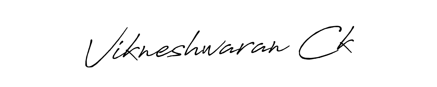 Use a signature maker to create a handwritten signature online. With this signature software, you can design (Antro_Vectra_Bolder) your own signature for name Vikneshwaran Ck. Vikneshwaran Ck signature style 7 images and pictures png