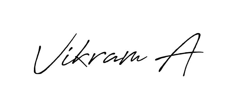 The best way (Antro_Vectra_Bolder) to make a short signature is to pick only two or three words in your name. The name Vikram A include a total of six letters. For converting this name. Vikram A signature style 7 images and pictures png