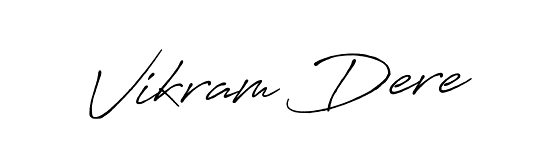 How to make Vikram Dere name signature. Use Antro_Vectra_Bolder style for creating short signs online. This is the latest handwritten sign. Vikram Dere signature style 7 images and pictures png
