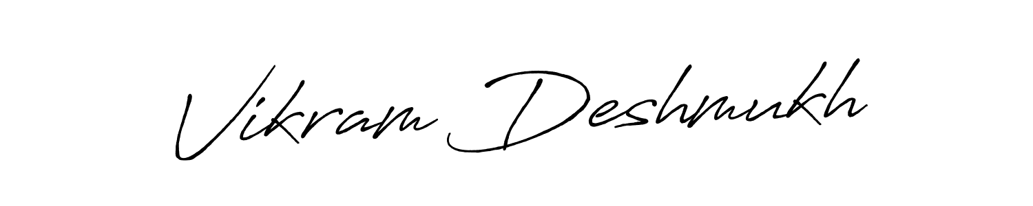 Make a beautiful signature design for name Vikram Deshmukh. With this signature (Antro_Vectra_Bolder) style, you can create a handwritten signature for free. Vikram Deshmukh signature style 7 images and pictures png