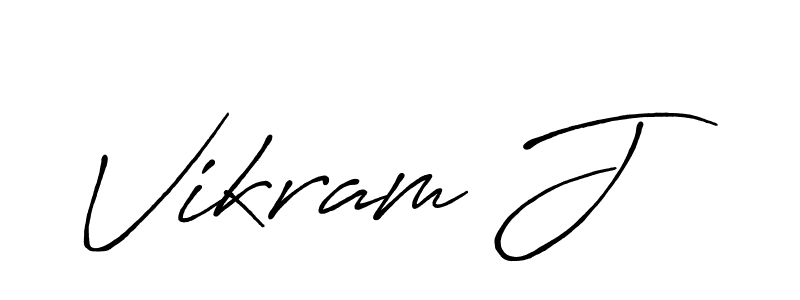 Use a signature maker to create a handwritten signature online. With this signature software, you can design (Antro_Vectra_Bolder) your own signature for name Vikram J. Vikram J signature style 7 images and pictures png