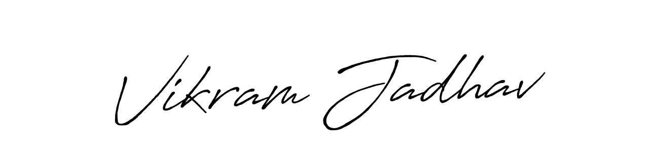 Create a beautiful signature design for name Vikram Jadhav. With this signature (Antro_Vectra_Bolder) fonts, you can make a handwritten signature for free. Vikram Jadhav signature style 7 images and pictures png