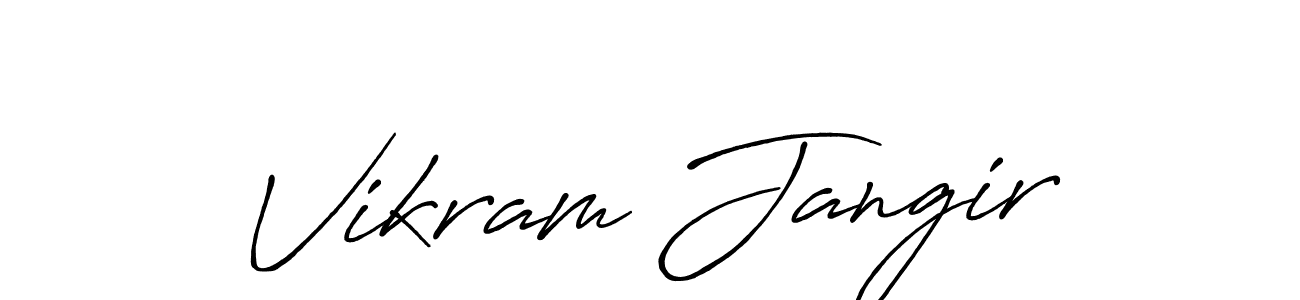 Design your own signature with our free online signature maker. With this signature software, you can create a handwritten (Antro_Vectra_Bolder) signature for name Vikram Jangir. Vikram Jangir signature style 7 images and pictures png