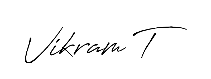 Vikram T stylish signature style. Best Handwritten Sign (Antro_Vectra_Bolder) for my name. Handwritten Signature Collection Ideas for my name Vikram T. Vikram T signature style 7 images and pictures png