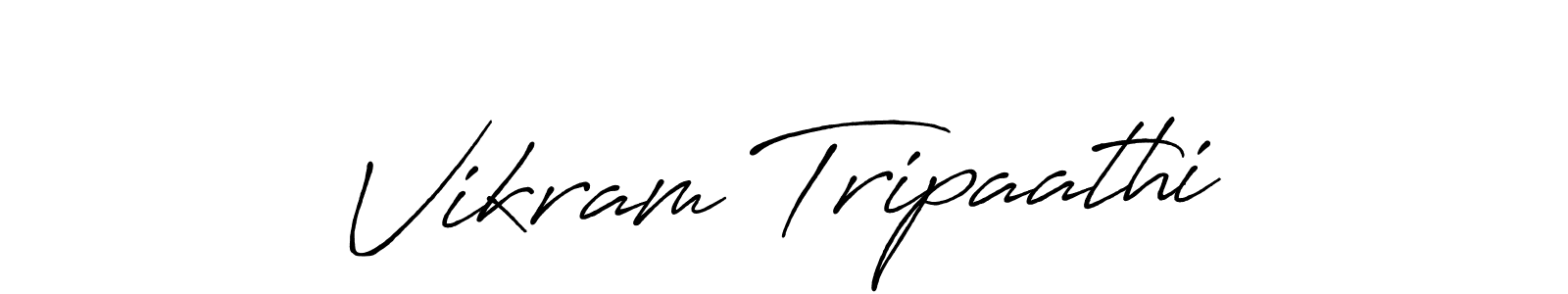 Create a beautiful signature design for name Vikram Tripaathi. With this signature (Antro_Vectra_Bolder) fonts, you can make a handwritten signature for free. Vikram Tripaathi signature style 7 images and pictures png