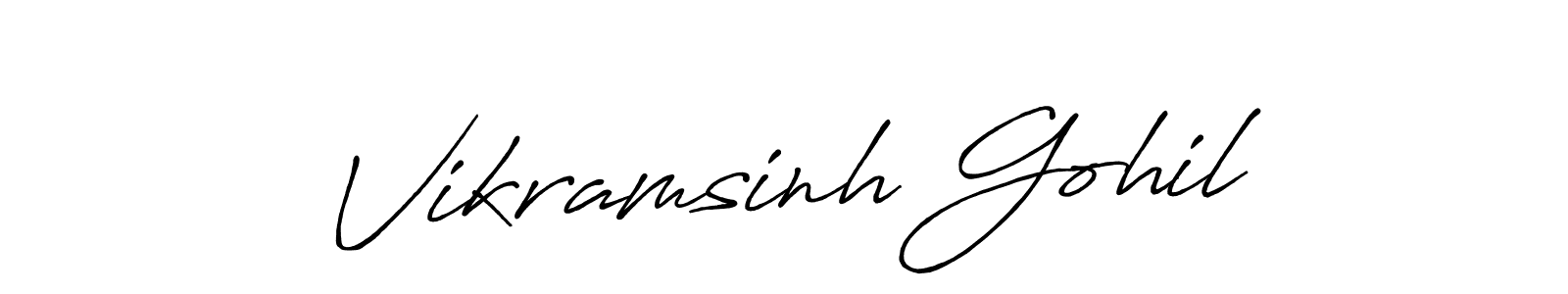 You can use this online signature creator to create a handwritten signature for the name Vikramsinh Gohil. This is the best online autograph maker. Vikramsinh Gohil signature style 7 images and pictures png