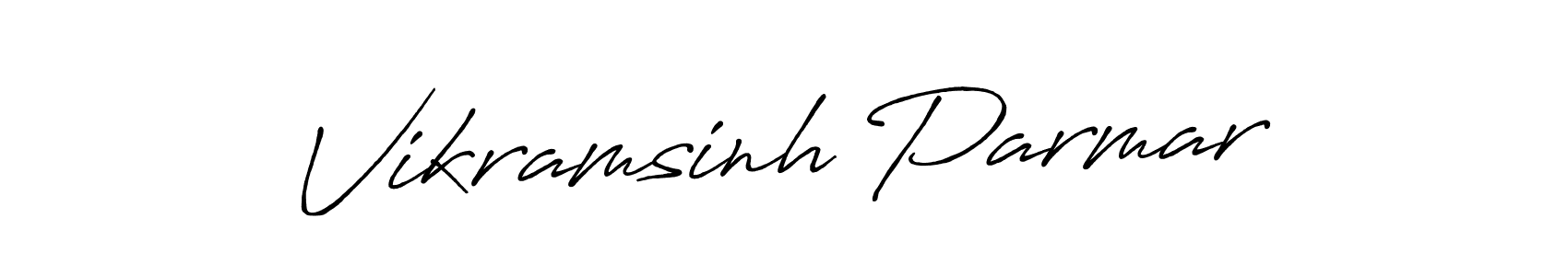 Create a beautiful signature design for name Vikramsinh Parmar. With this signature (Antro_Vectra_Bolder) fonts, you can make a handwritten signature for free. Vikramsinh Parmar signature style 7 images and pictures png