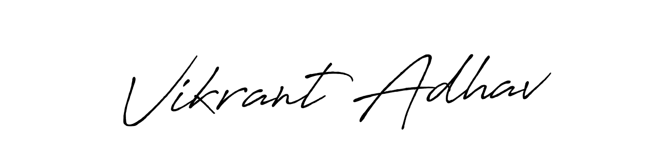 This is the best signature style for the Vikrant Adhav name. Also you like these signature font (Antro_Vectra_Bolder). Mix name signature. Vikrant Adhav signature style 7 images and pictures png