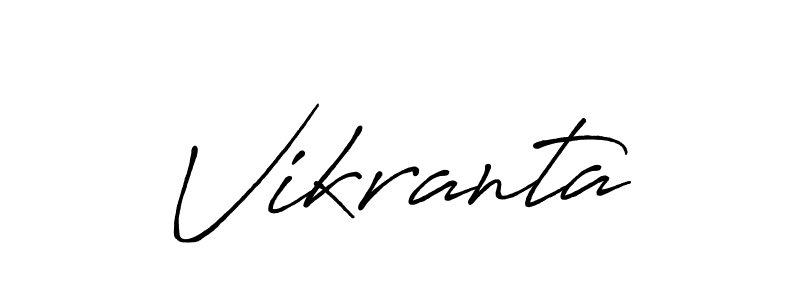 How to make Vikranta name signature. Use Antro_Vectra_Bolder style for creating short signs online. This is the latest handwritten sign. Vikranta signature style 7 images and pictures png