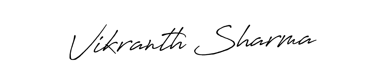 Use a signature maker to create a handwritten signature online. With this signature software, you can design (Antro_Vectra_Bolder) your own signature for name Vikranth Sharma. Vikranth Sharma signature style 7 images and pictures png