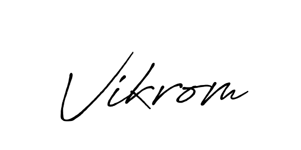 Also we have Vikrom name is the best signature style. Create professional handwritten signature collection using Antro_Vectra_Bolder autograph style. Vikrom signature style 7 images and pictures png