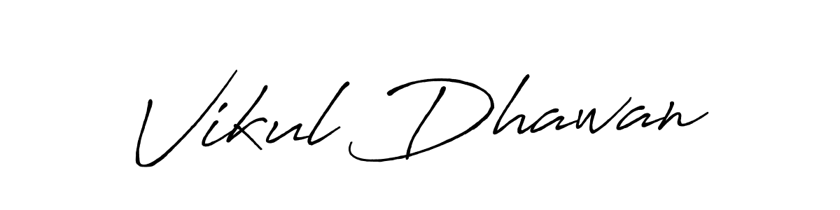 Use a signature maker to create a handwritten signature online. With this signature software, you can design (Antro_Vectra_Bolder) your own signature for name Vikul Dhawan. Vikul Dhawan signature style 7 images and pictures png