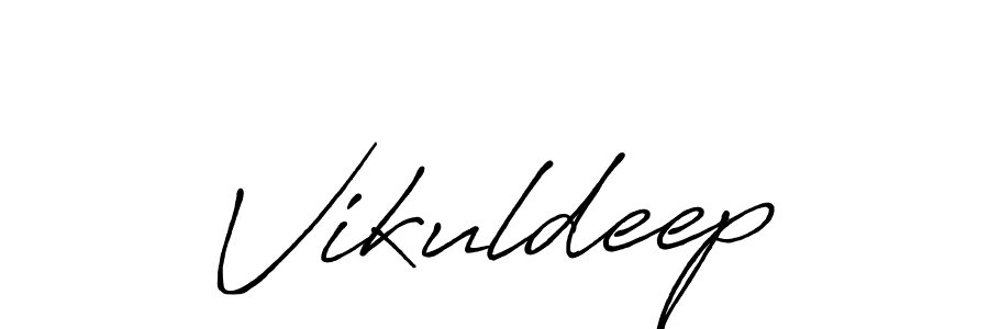 Vikuldeep stylish signature style. Best Handwritten Sign (Antro_Vectra_Bolder) for my name. Handwritten Signature Collection Ideas for my name Vikuldeep. Vikuldeep signature style 7 images and pictures png