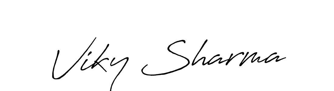 How to make Viky Sharma name signature. Use Antro_Vectra_Bolder style for creating short signs online. This is the latest handwritten sign. Viky Sharma signature style 7 images and pictures png